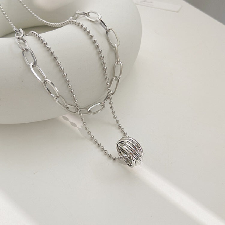 Female Ring Pendant Double Layer Necklace